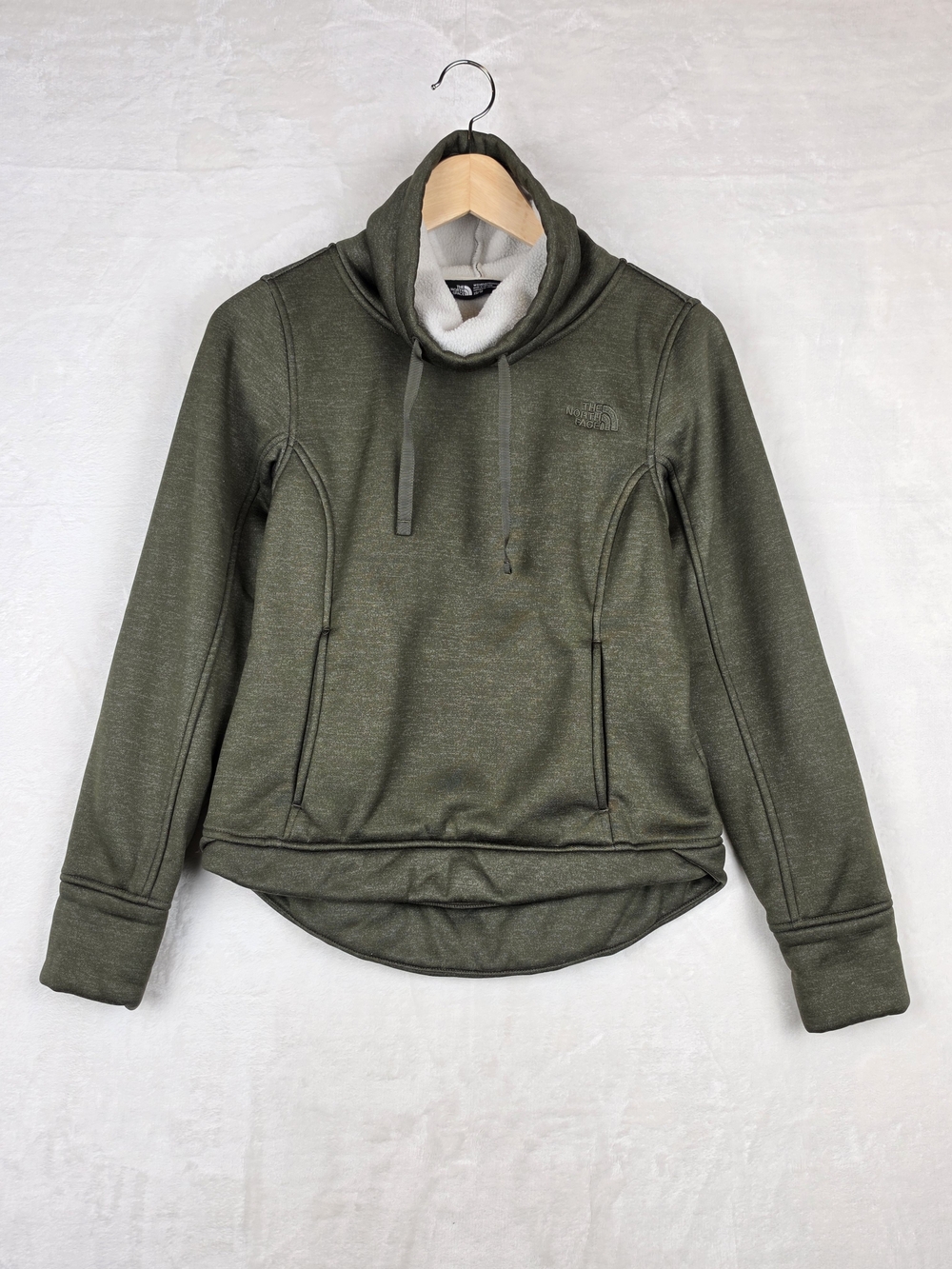 The North Face Sherpa Lined Hooded Pullover Womens XS Olive Green
